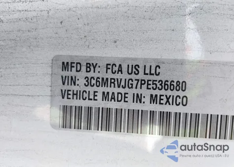 2023 Ram Promaster 3500 Cargo Van High Roof 159 Wb Ext from USA, damaged, VIN 3C6MRVJG7PE536680